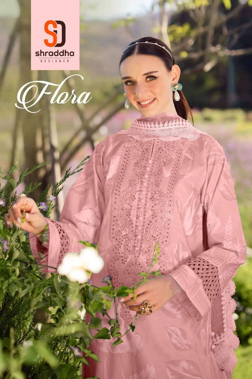 SHRADDHA DESIGNER FLORA PRINTED LAWN COTTON DRESS CATALOG SUPPLIER 2025