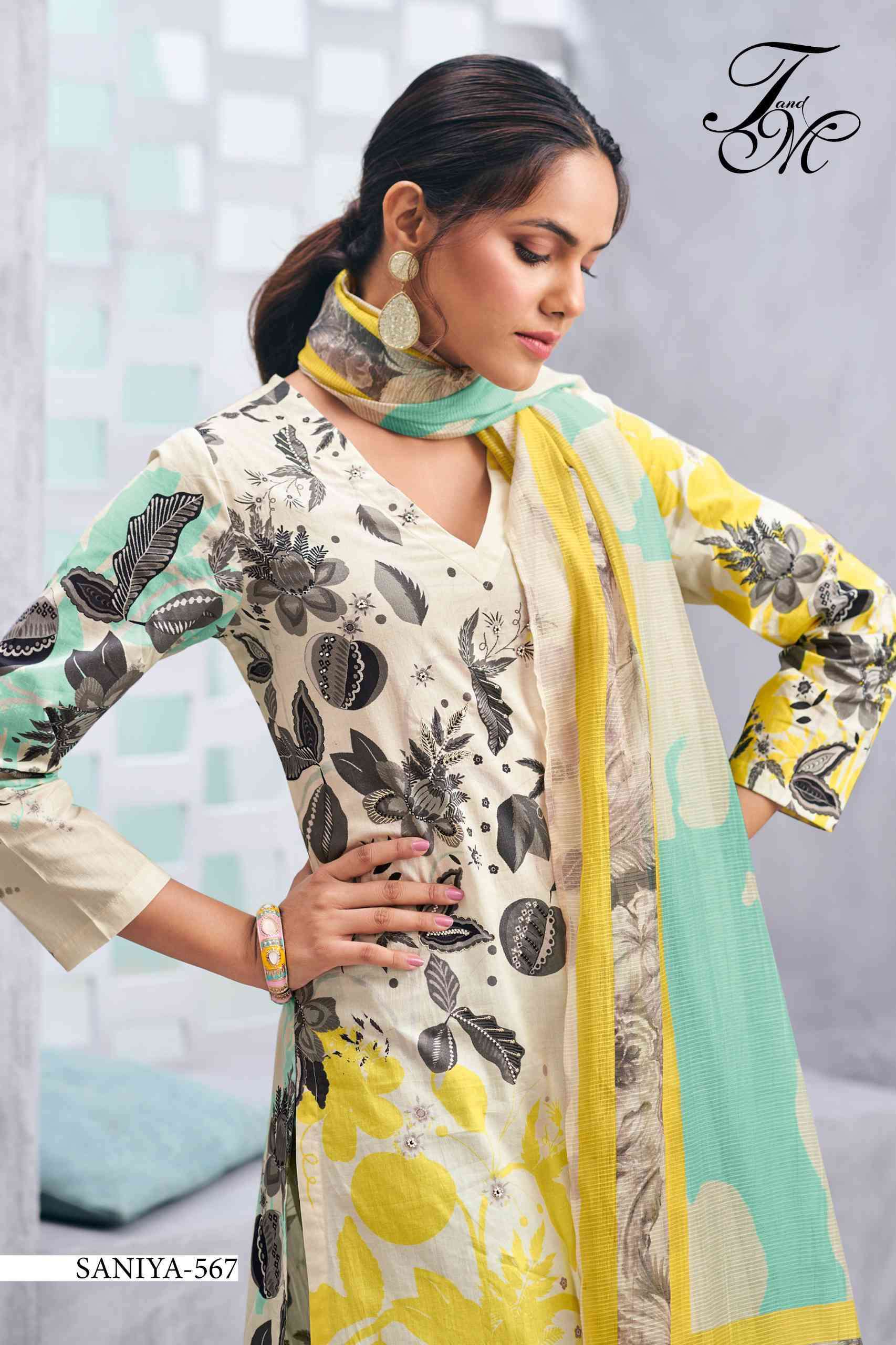 T AND M DESIGNER SANYA PURE COTTON SUIT CATALOG SUPPLIER WHOLESALER 2025