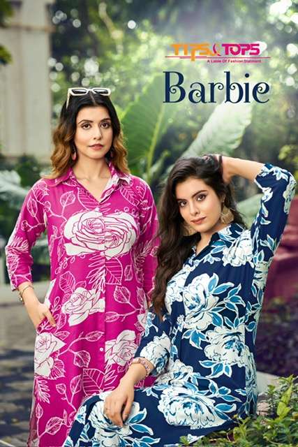 TIPS AND TOPS BARBIE RAYON PRINTED KURTI WHOLESALER 2025