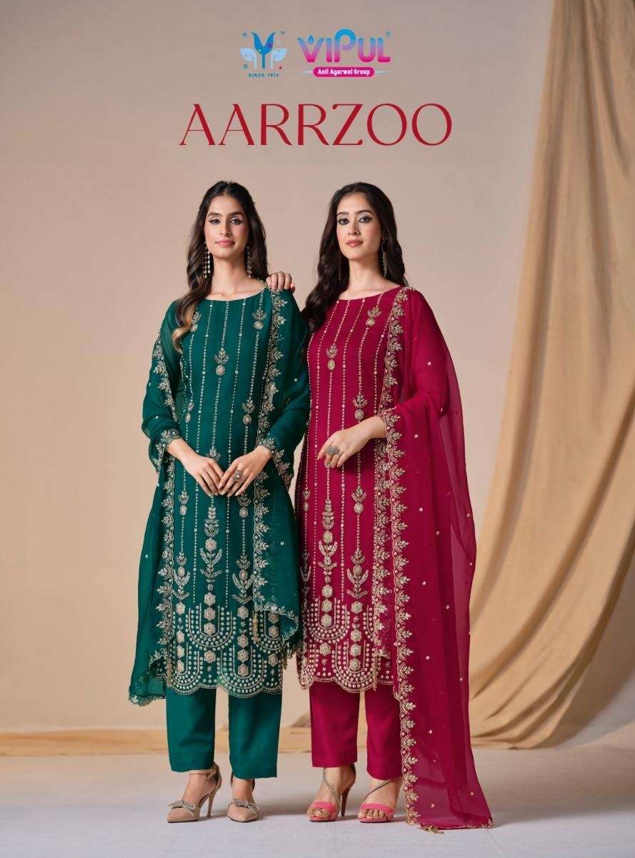 VIPUL FASHION AARRZOO CHIFFON EMBRODERY PARTYWEAR SUIT WHOLESALER 2025