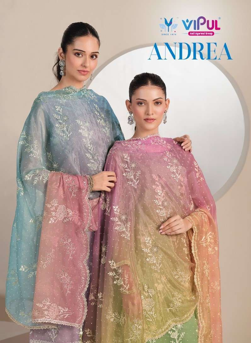 VIPUL FASHION ANDREA LATEST DESIGNER PARTYWEAR ORANZA SUIT COLLECTION BEST RATE 