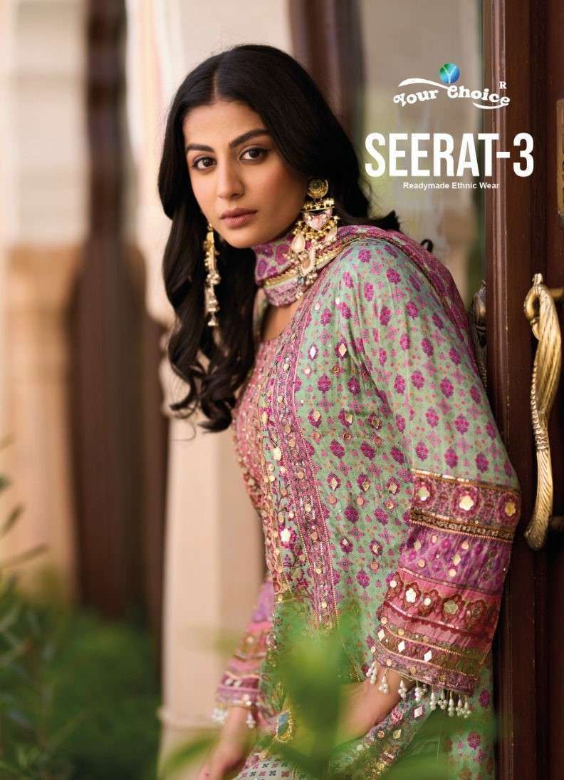 YOUR CHOICE SEERAT VOL 3 PARTYWEAR SHARARA CHINON CATALOGUE WHOLESALE PRICE 
