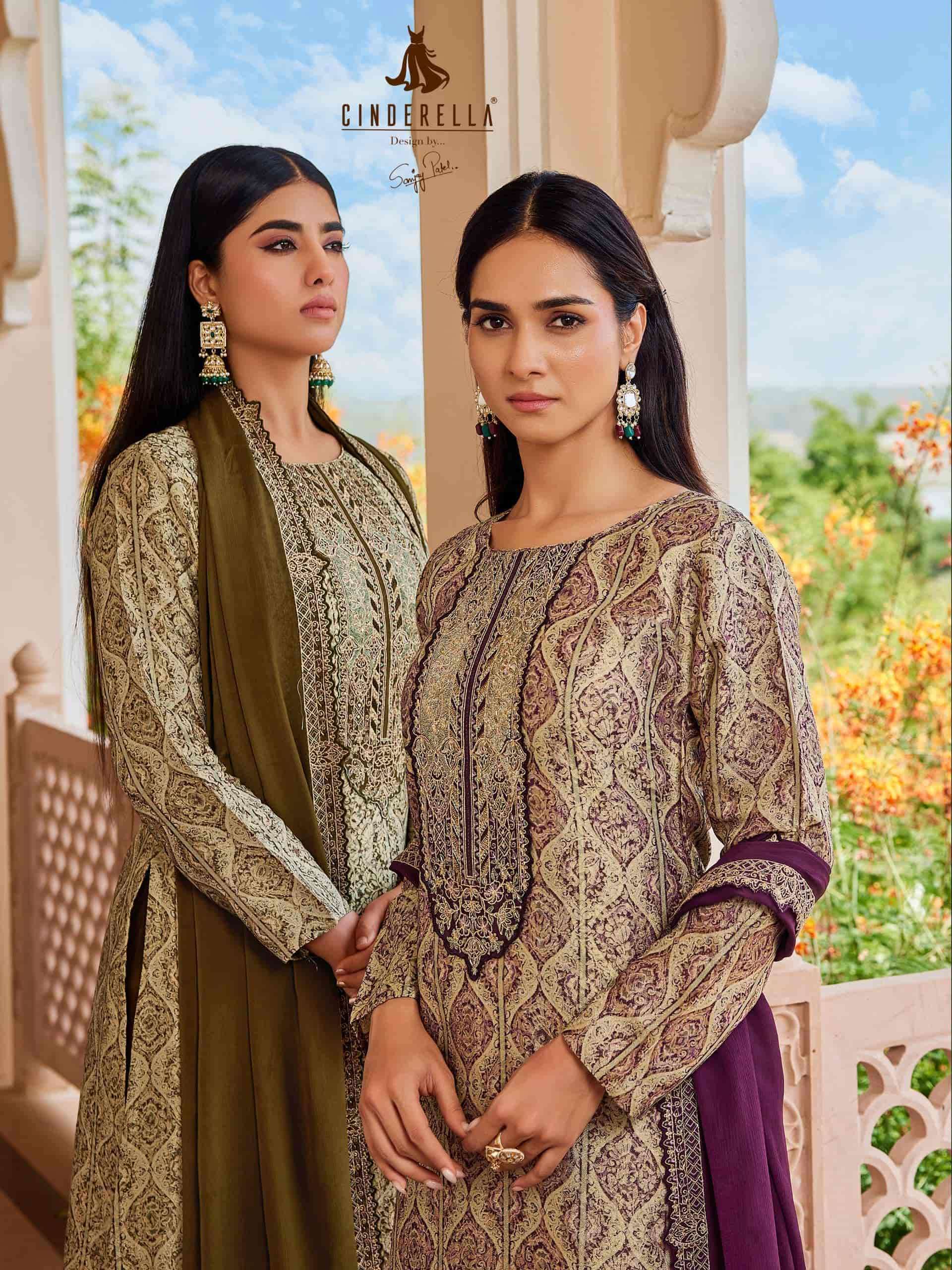 CINDERELLA SAHELI SILK JACQUARD DESIGNER CASUAL LADIES SALWER SUIT WHOLESALER 