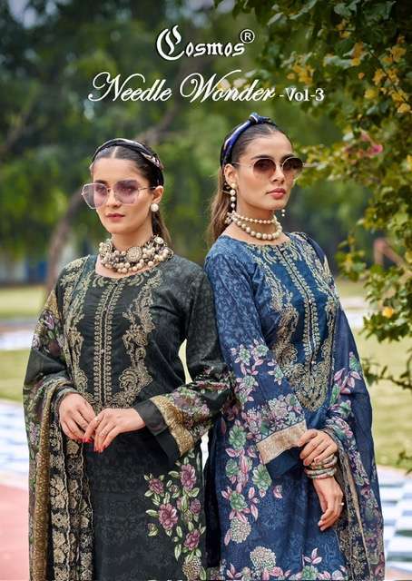 COSMOS NEEDLE WONDER VOL 3 PAKISTANI LAWN COTTON SUIT CATALOGUE DEALER 
