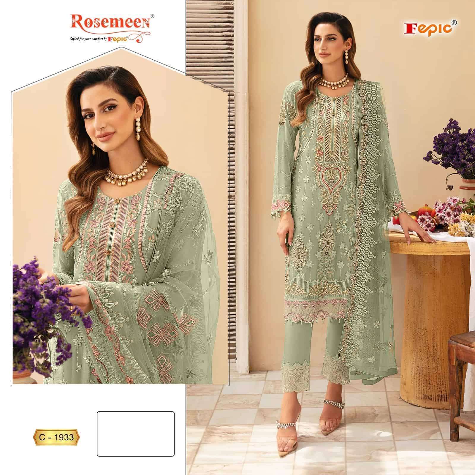 FEPIC C 1933 COLORS GEORGETTE EMBRODERY WORK PAKISTANI SUIT SUPPLIER 