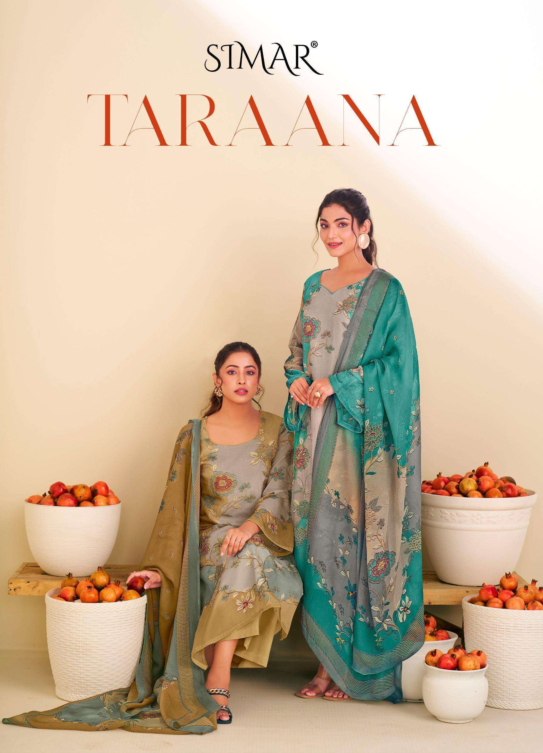 GLOSSY SIMAR TARAANA VISCOSE SILK DESIGNER LADIES SUIT WHOLESALER 2025