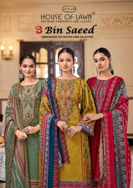 HOUSE OF LAWN BIN SAEED PURE COTTON LADIES SUIT WHOLESALER 2025