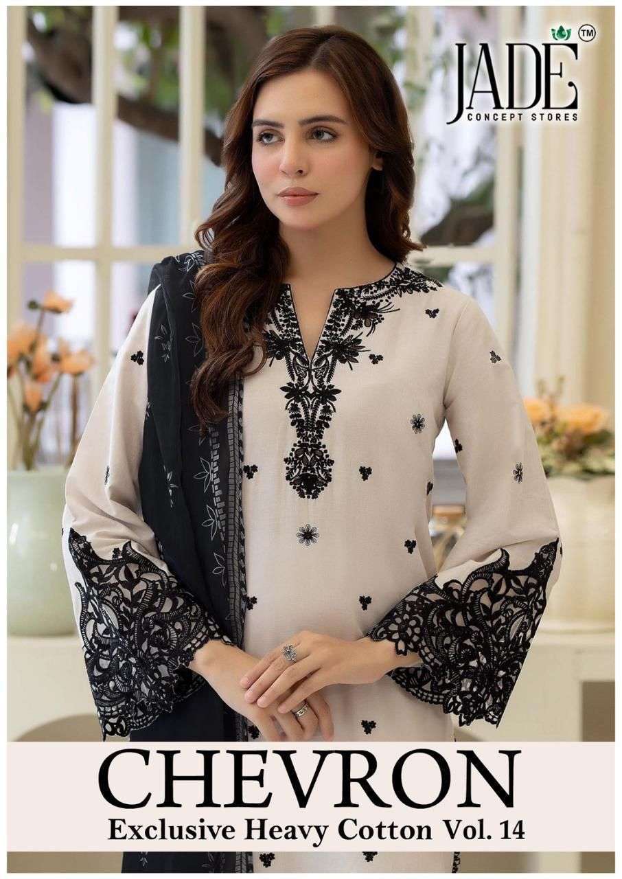 JADE CHEVRON VOL 14 PURE COTTON SUIT WHOLESALE PRICE DEALER 