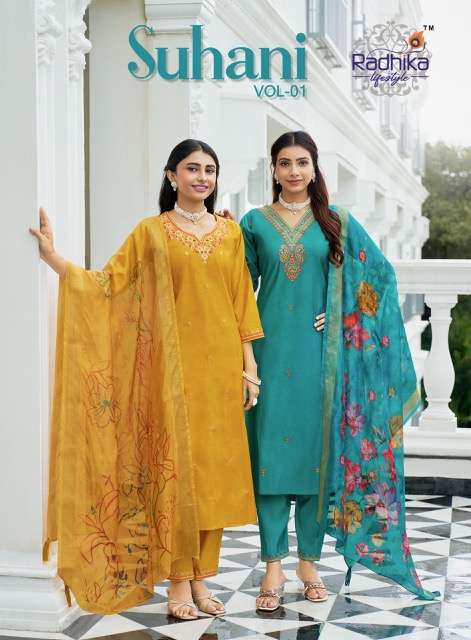 RADHIKA LIFESTYLE SUHANI VOL 1 READYMADE 3 PCS WHOLESALER 
