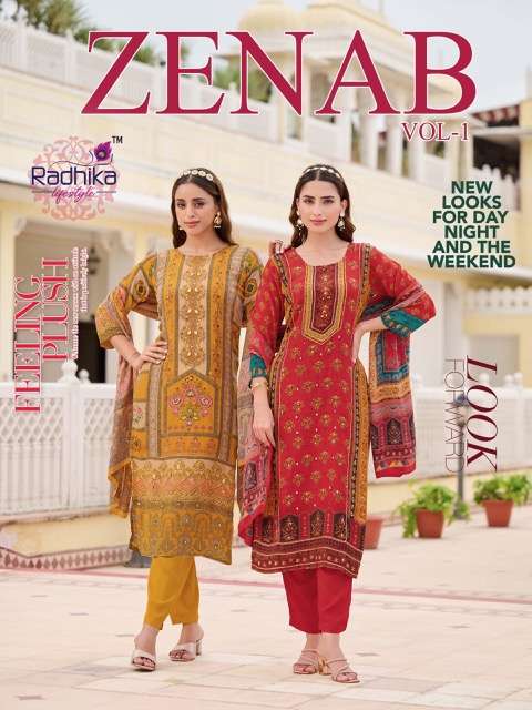 RADHIKA LIFESTYLE ZENAB VOL 1 READYMADE 3 PCS SET WHOLESALER 