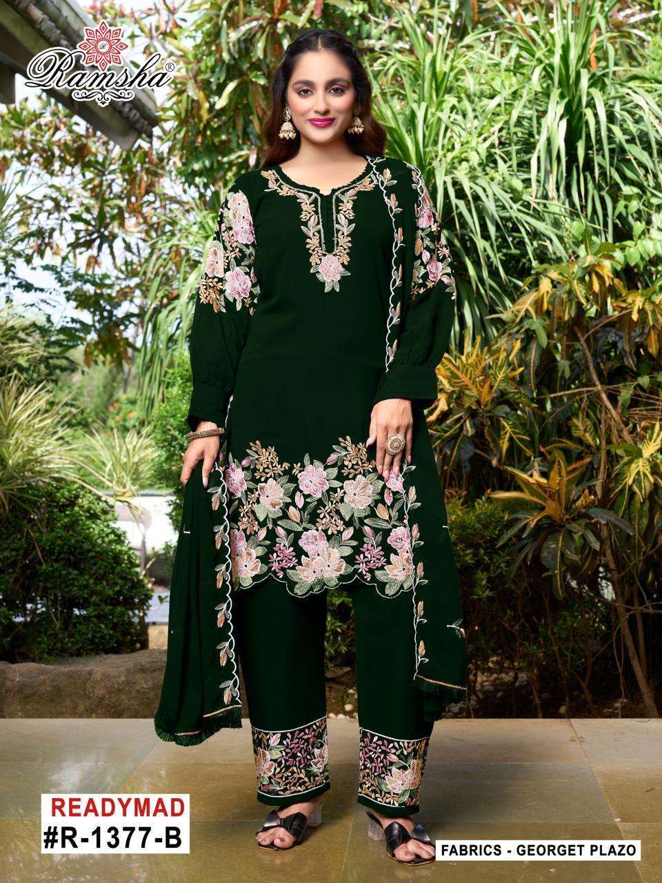 RAMSHA R 1377 NX GEORGETTE EMBROIDERY WORK PAKISTANI SUIT 2025
