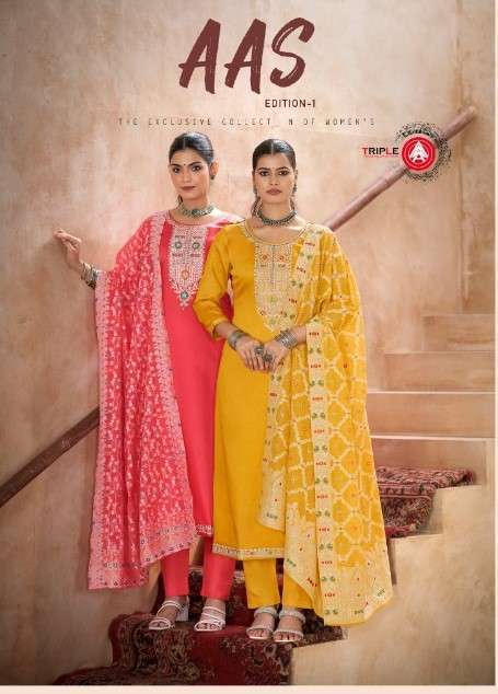 TRIPLE AAA AAS EDITION 1 FESTIVE WEAR JAM COTTON LADIES SUIT SUPPLIER 