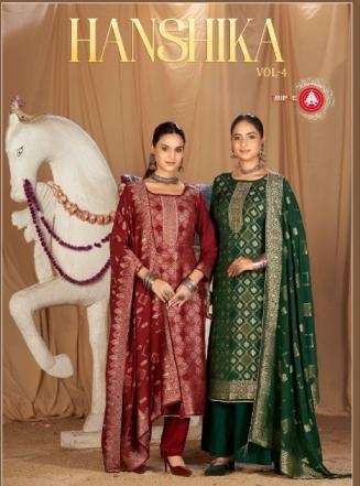 TRIPLE AAA HANSHIKA VOL 4 MUSLIN JACQUARD SUIT COLLECTION BEST RATE DEALER 