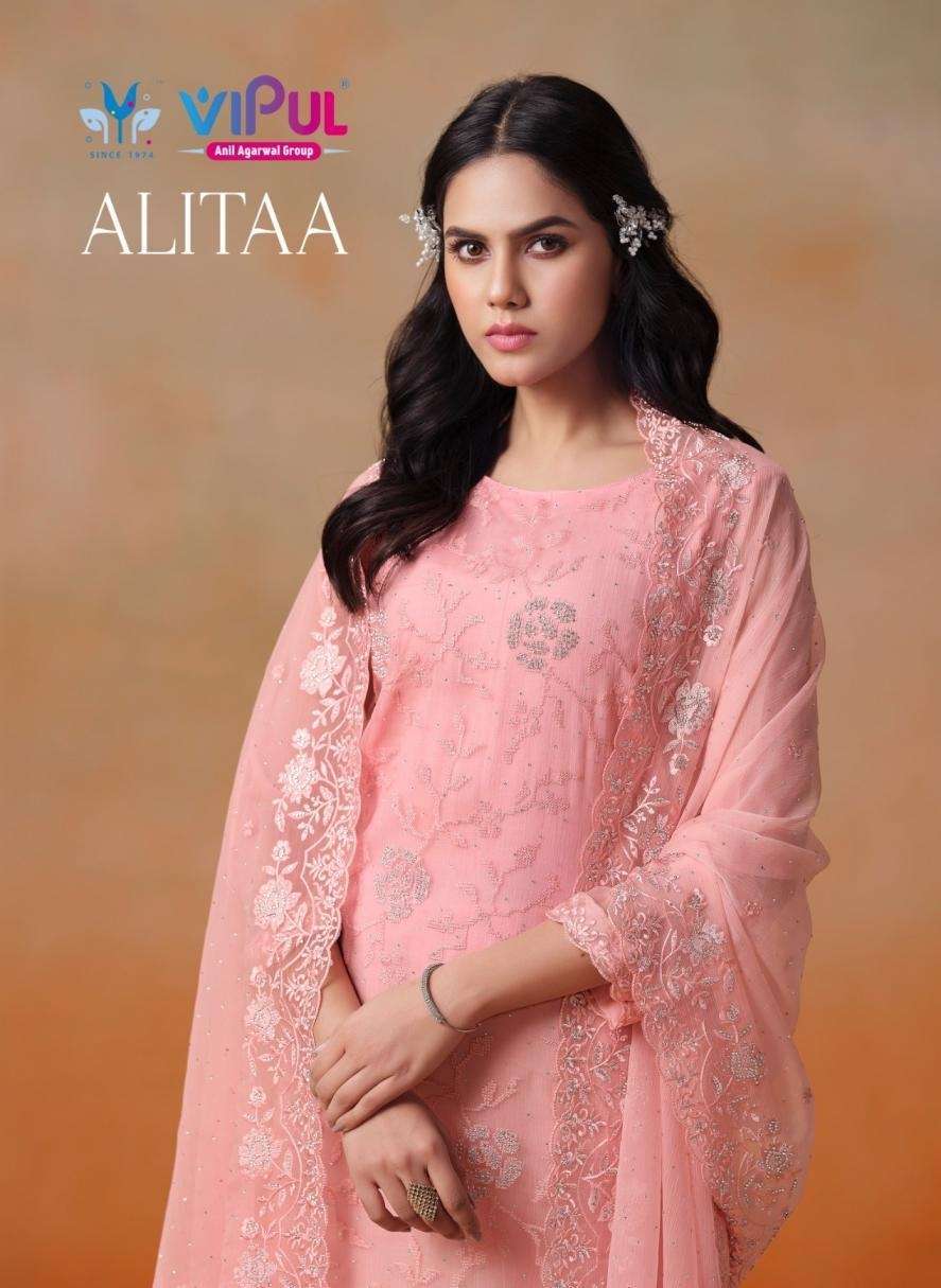 VIPUL FASHION ALITAA CHIFFON SALWER SUIT WHOLESALER IN SURAT 