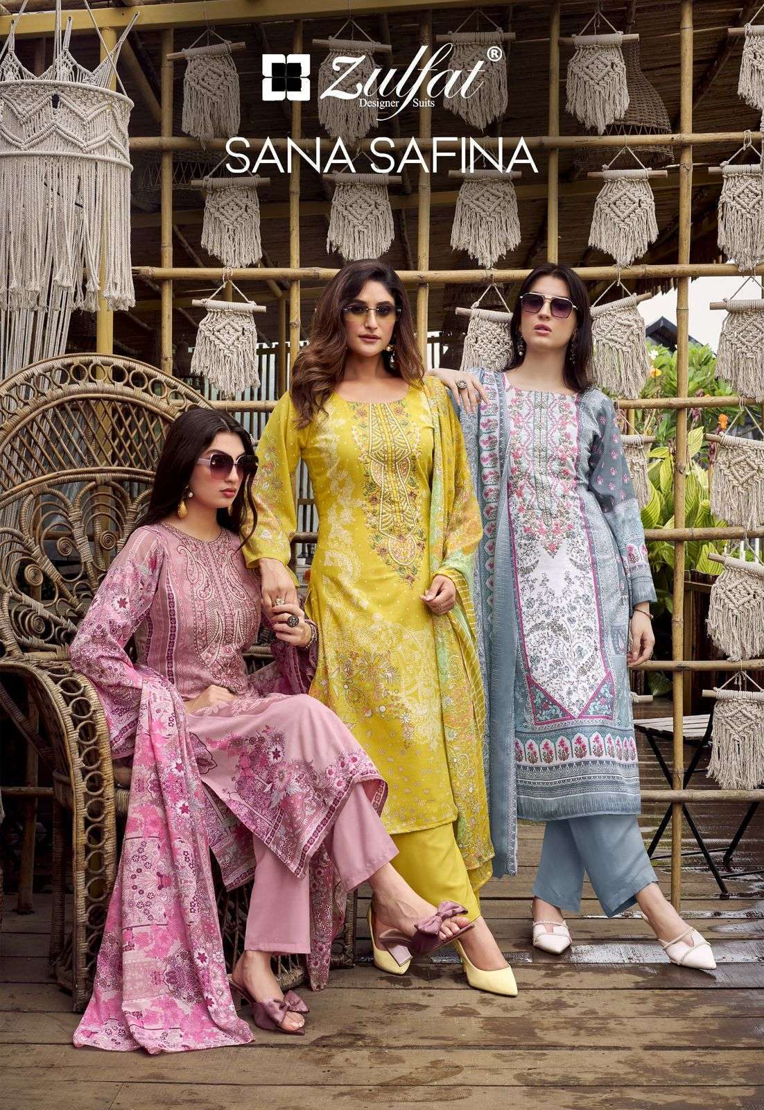 ZULFAT DESIGNER SANA SAFINA PURE COTTON SALER KAMEEZ WHOLESALER 2025