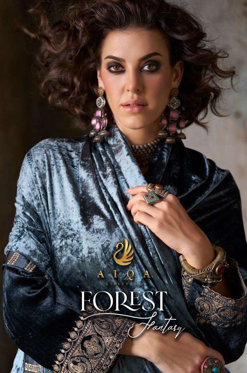 AIQA LIFESTYLE FOREST FANTASY VISCOSE VELVET DESIGNER SUIT WHOLESALER 
