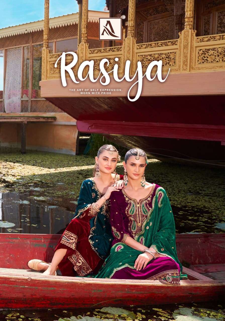 ALOK SUIT RASIYA PREMIUM STYLE VELVET DESIGNER SUIT WHOLESALER 