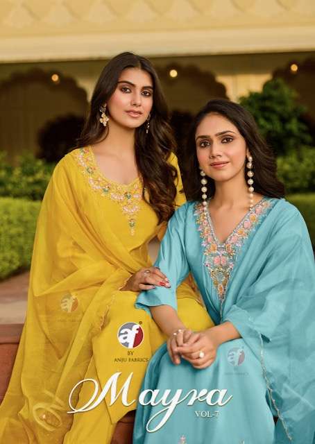 ANJU FABRIC MAYRA VOL 7 READYMADE 3 PCS SET WHOLESALER 2025