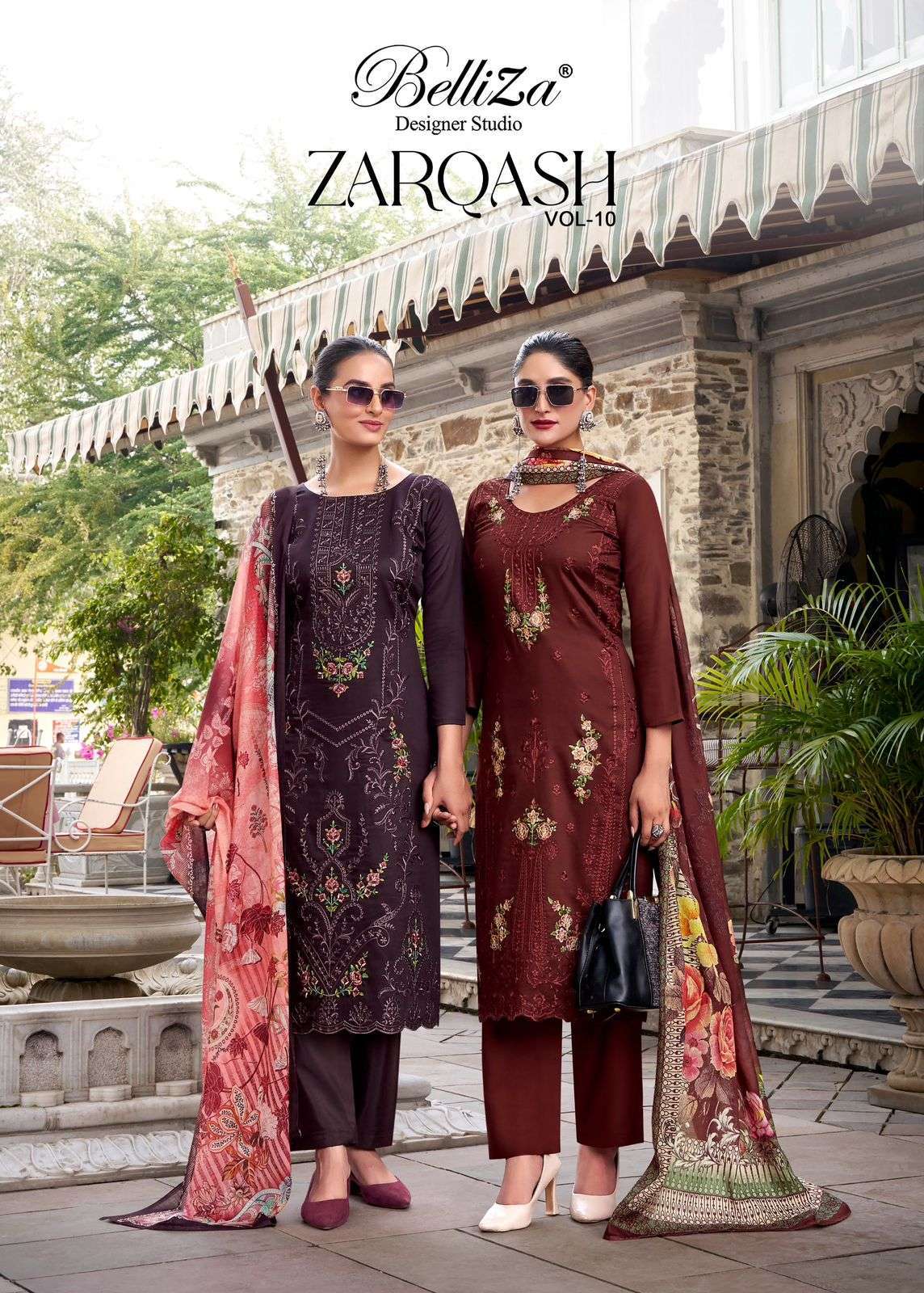 BELLIZA ZARQASH VOL 10 PURE ZAM EMBROIDERD SUIT WHOLESALER 2025