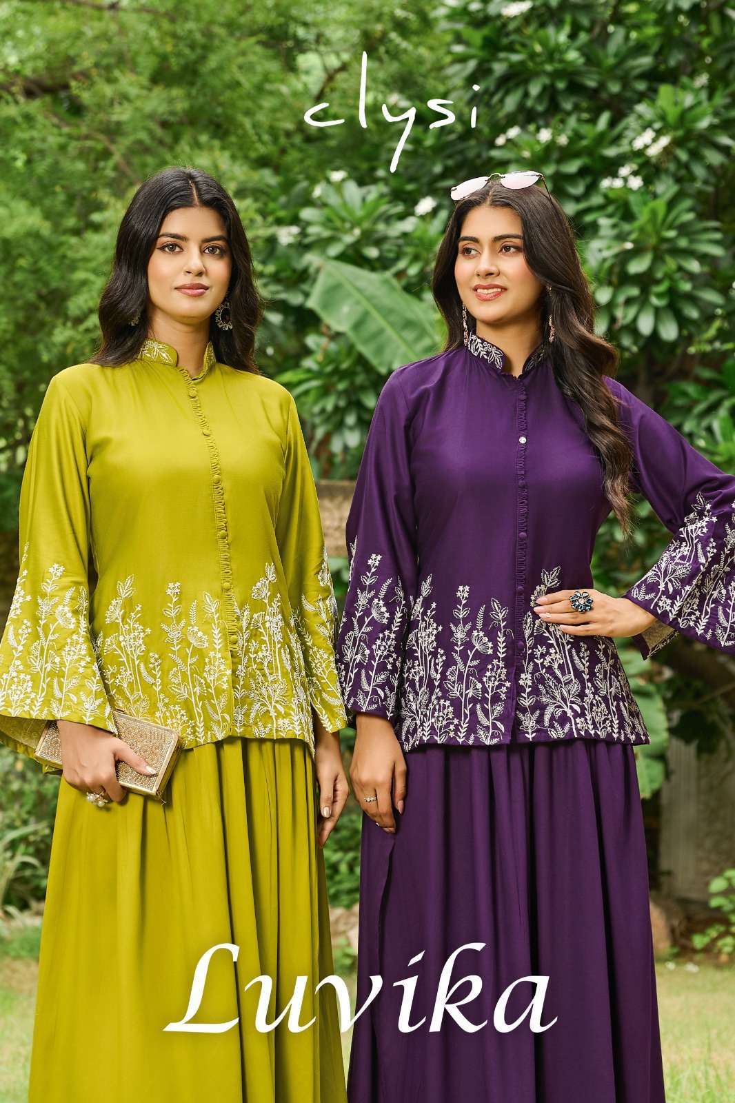 CLYSI LUVIKA PARTYWEAR STYLE PALAZZO LATEST CATALOG WHOLESALER 