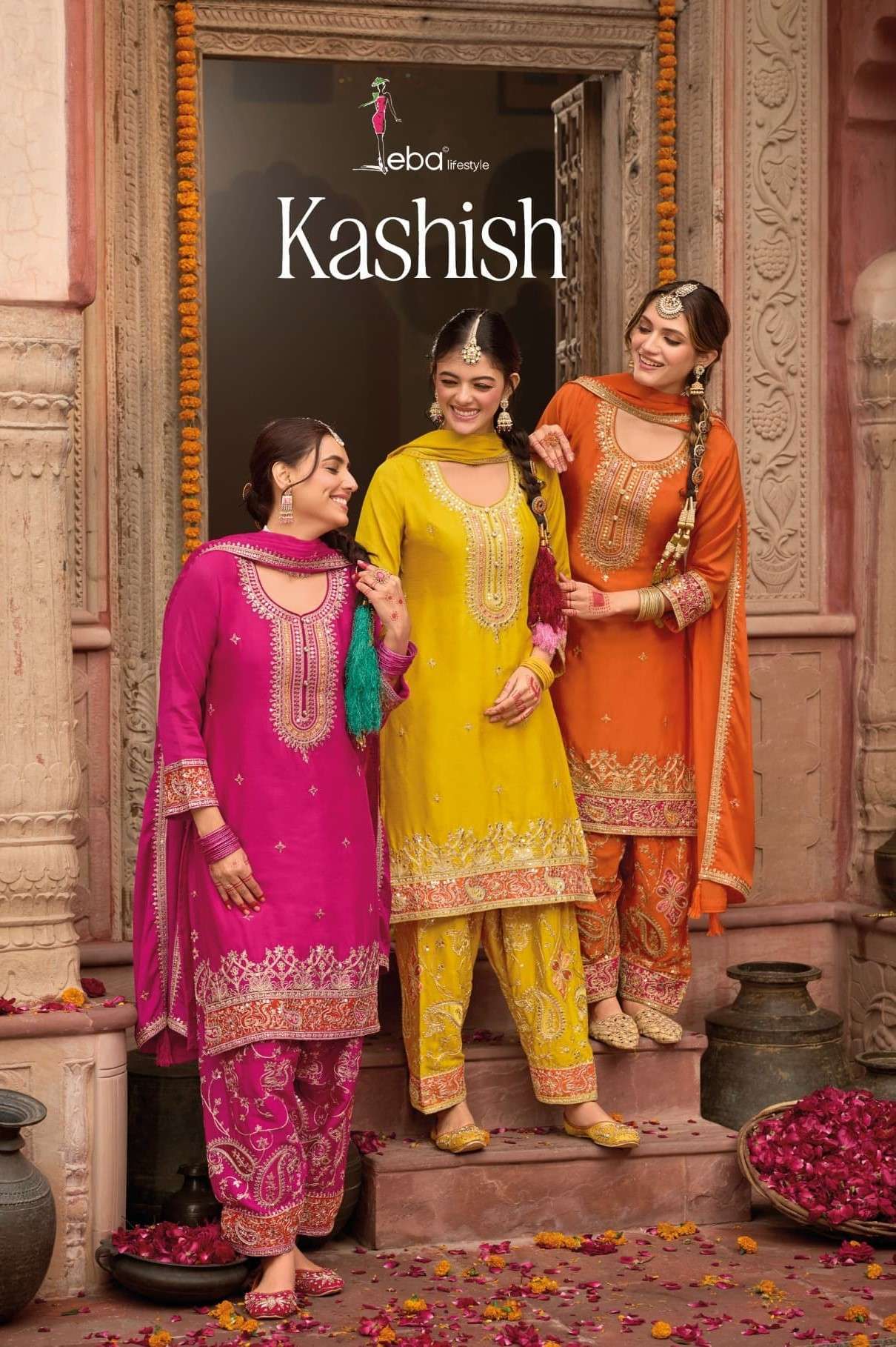 EBA LIFESTYLE KASHISH HEAVY CHINON PARTYWEAR SUIT WHOLESALER IN SURAT 