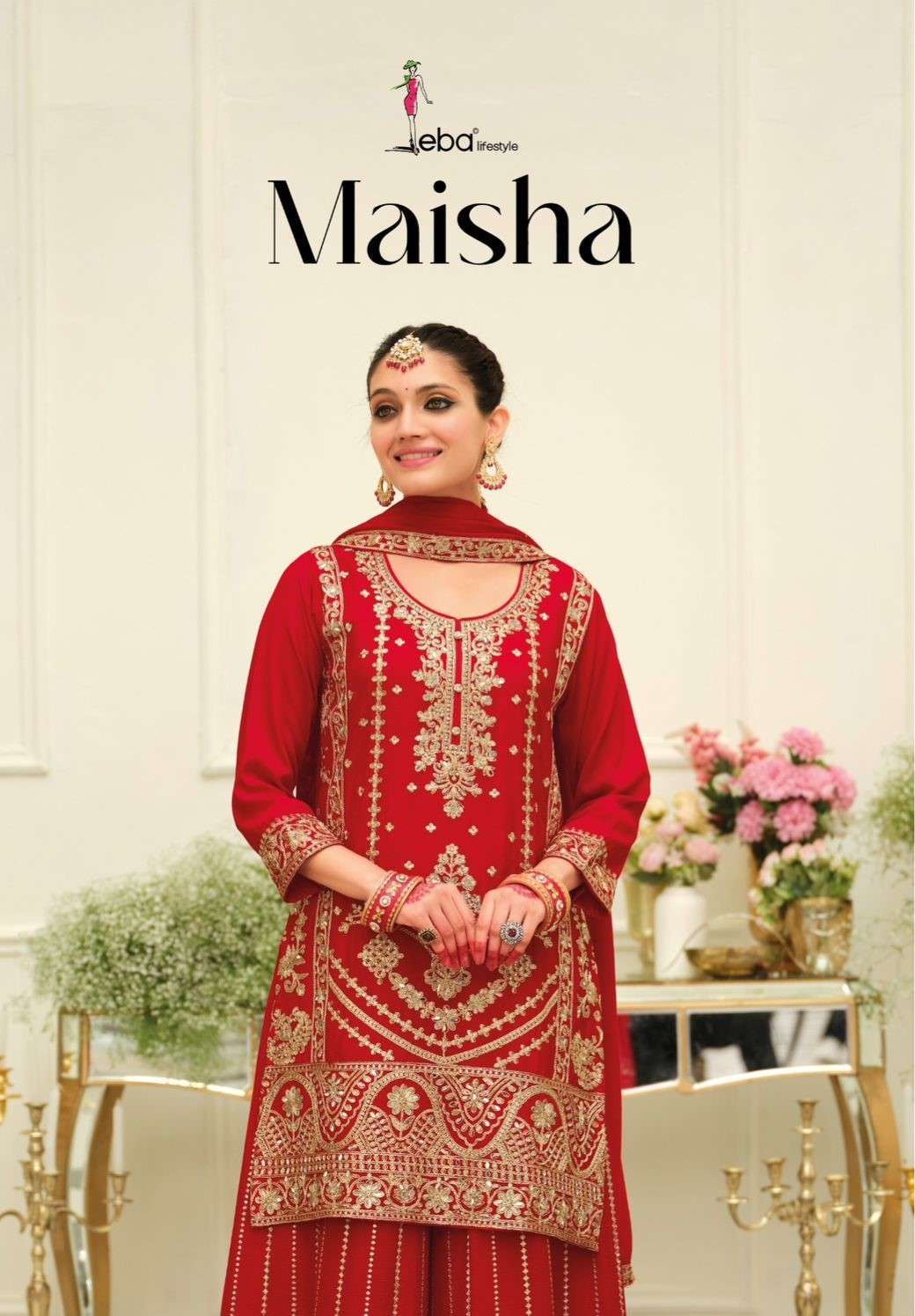 EBA LIFESTYLE MAISHA HEAVY CHINON PALAZOO DESIGNER SUIT WHOLESALER 