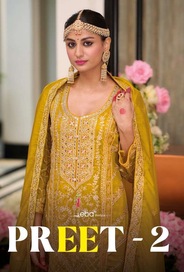EBA LIFESTYLE PREET VOL 2 CHINON PARTYWEAR READYMADE SUIT WHOLESALER IN SURAT 