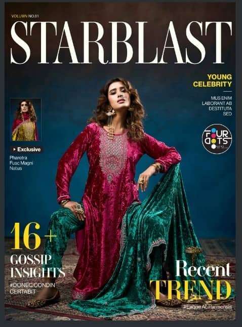 FOURDOTS STARBLAST DESIGNE WORK VELVET SUIT WHOLESALER BEST RATE 