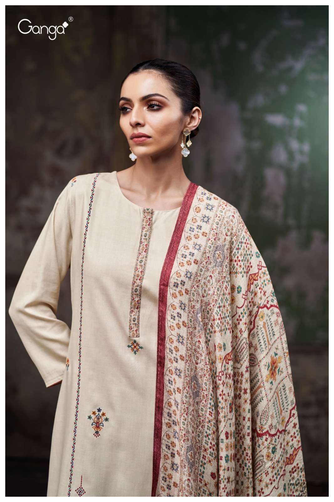 GANGA FASHION ERIYA 3823 PREMIUM PASHMINA SUIT WHOLESALER 