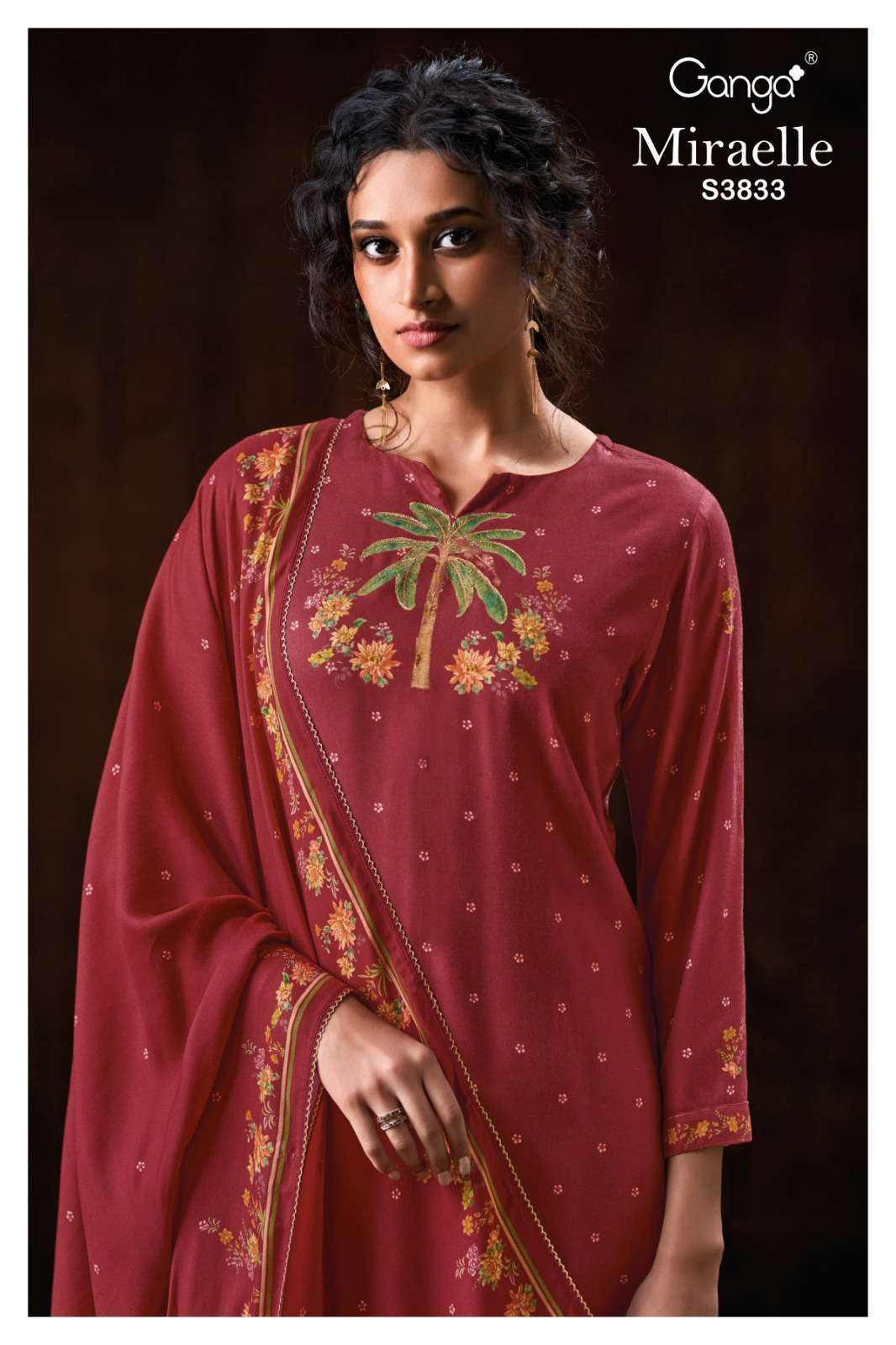GANGA FASHION MIRAELLA 3833 PREMIUM PASHMINA SUIT WHOLESALER BEST RATE 