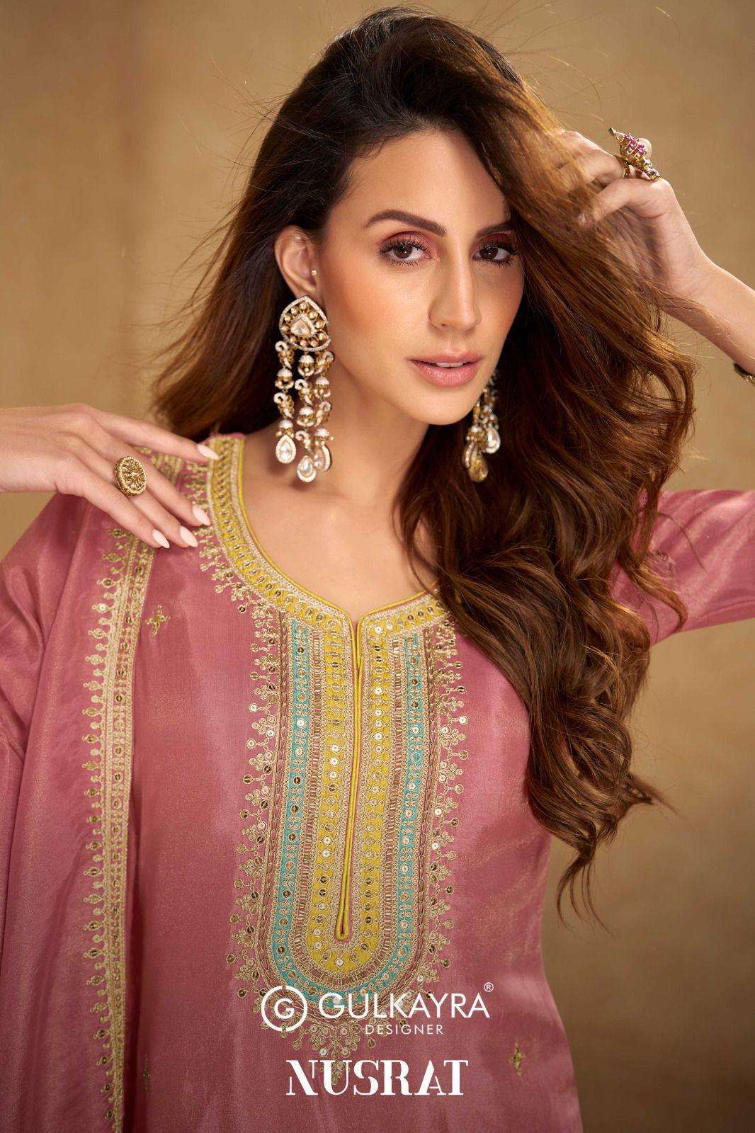 GULKAYRA DESIGNER NUSRAT 7565 COLORS READYMADE DESIGNER PALAZZO SUIT WHOLESALER 2025