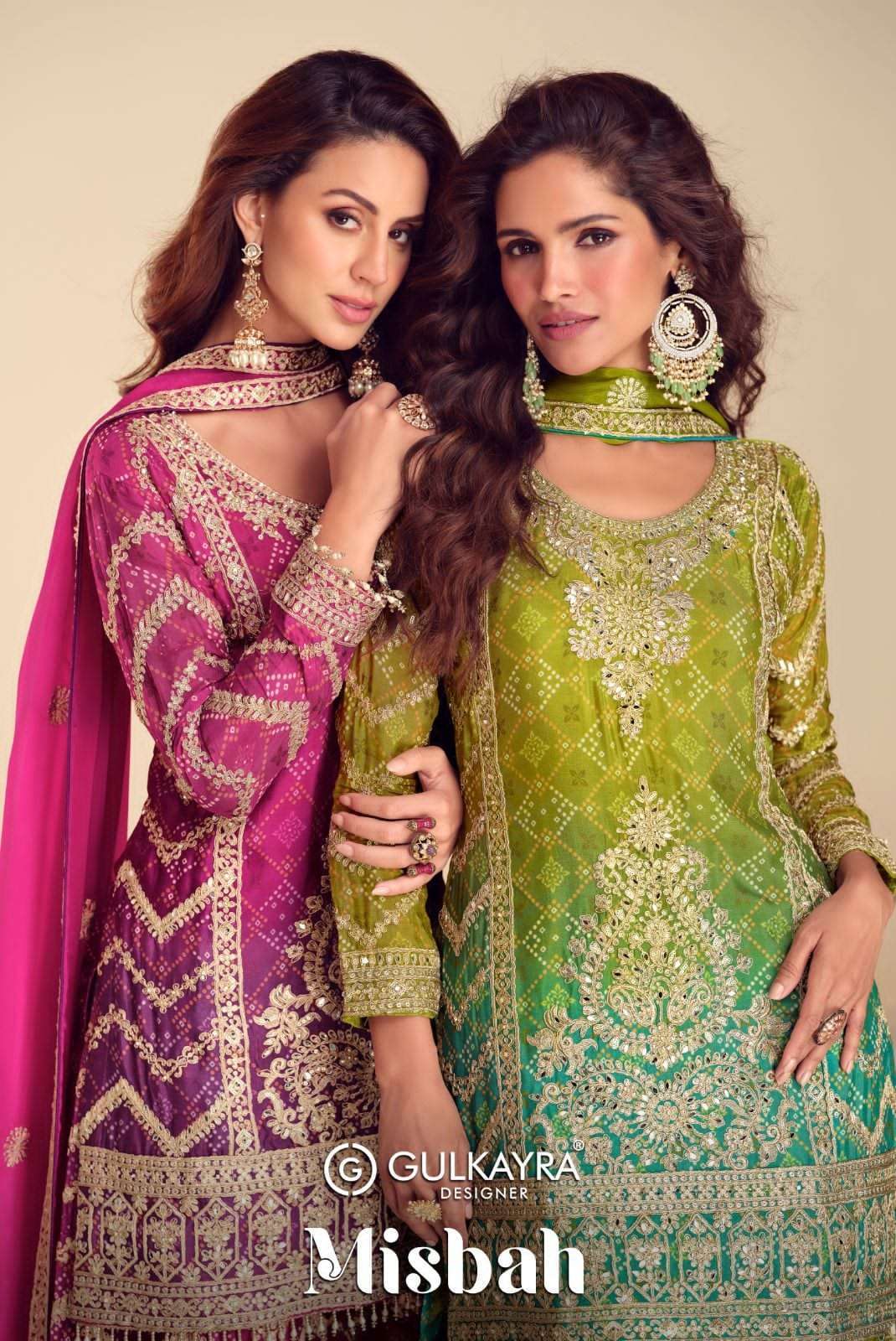 GULKAYRA MISBAH 7620 TO 7621 PARTYWEAR SHARARA DESIGNER DRESS CATALOG WHOLESALER 