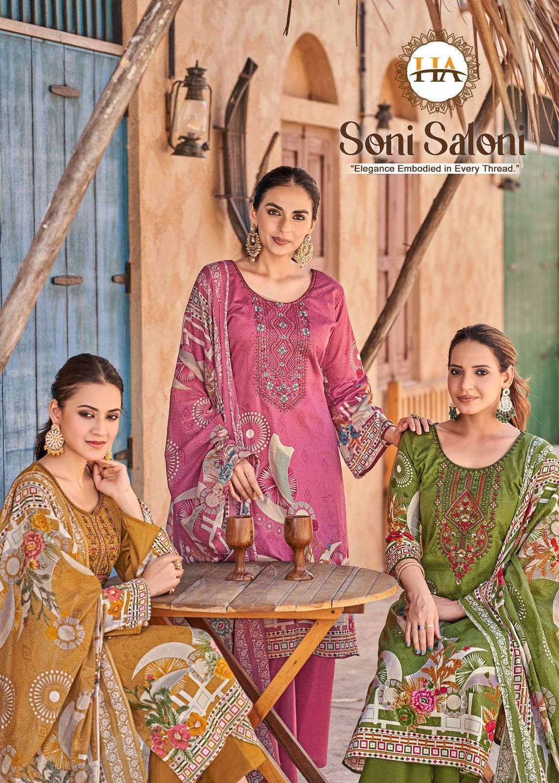 HARSHIT FASHION SONI SALONI JAM COTTON EMBRODERY WORK SUIT COLLECTION 