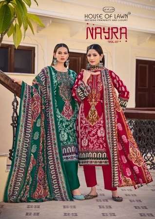 HOUSE OF LAWN NAYRA VOL 7 PURE COTTON SUIT WHOLESALER 2025