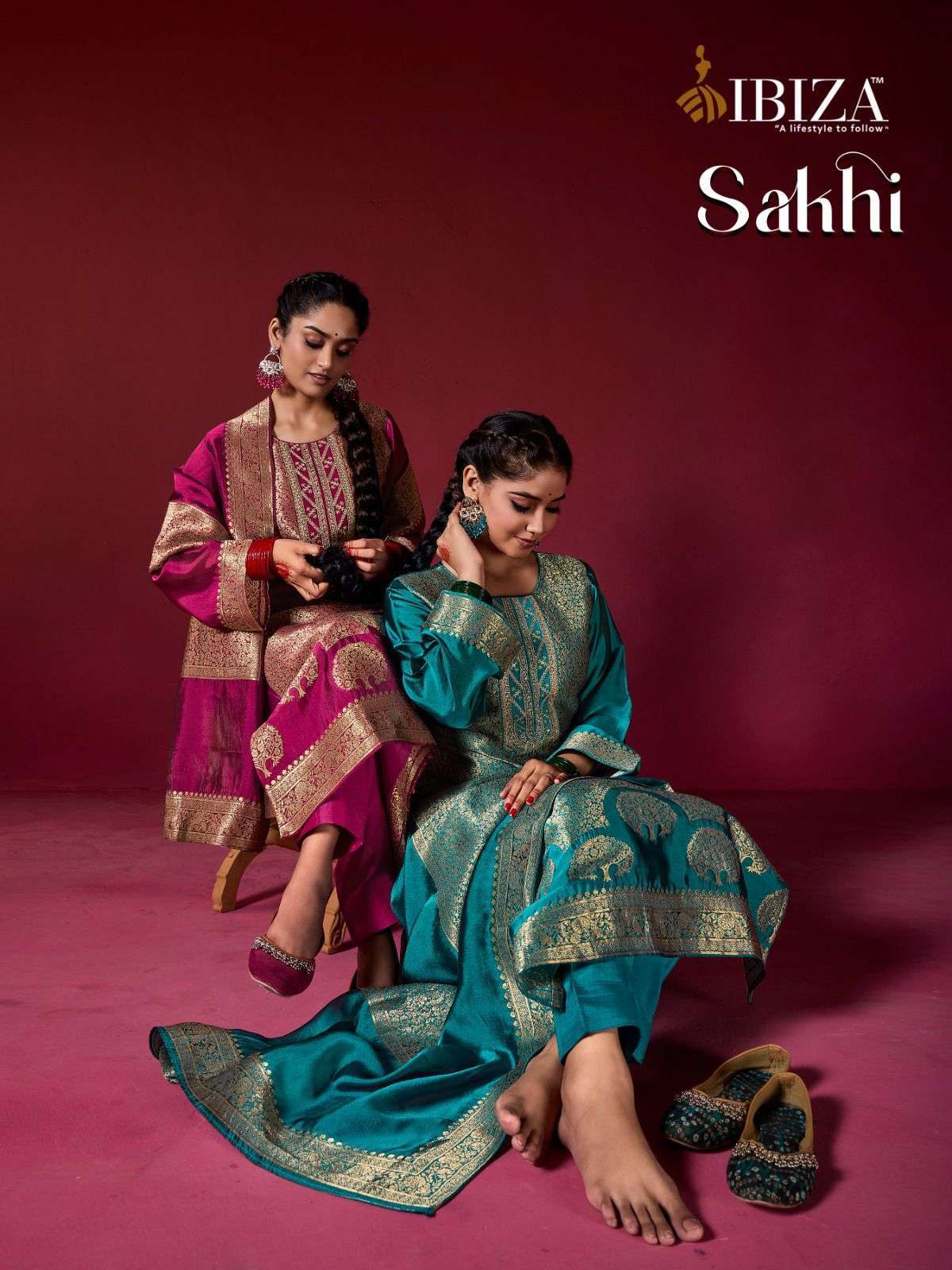 IBIZA SAKHI PARTYWEAR JACQUARD SUIT CATALOG SUPPLIER BEST RATE DEALER 2025