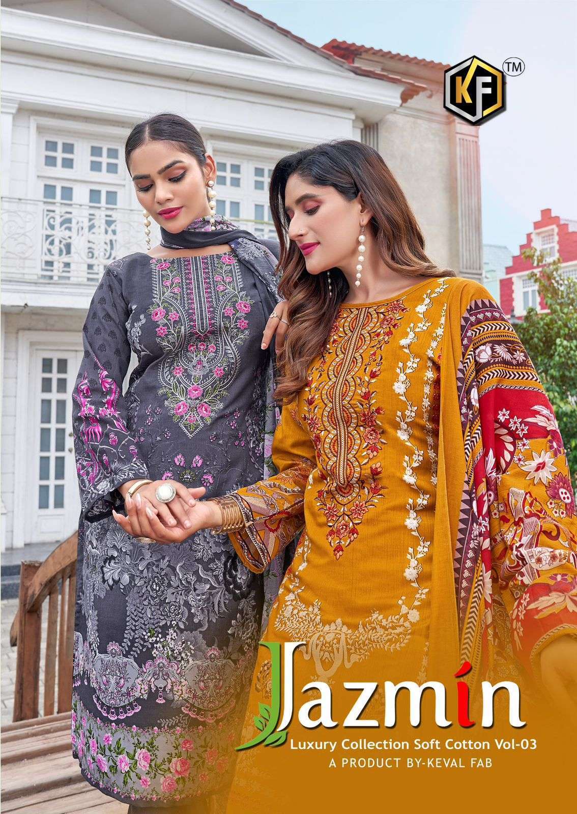 KEVAL FAB JAZMIN VOL 3 COTTON EMBROIDERY SUIT SUPPLIER 2025