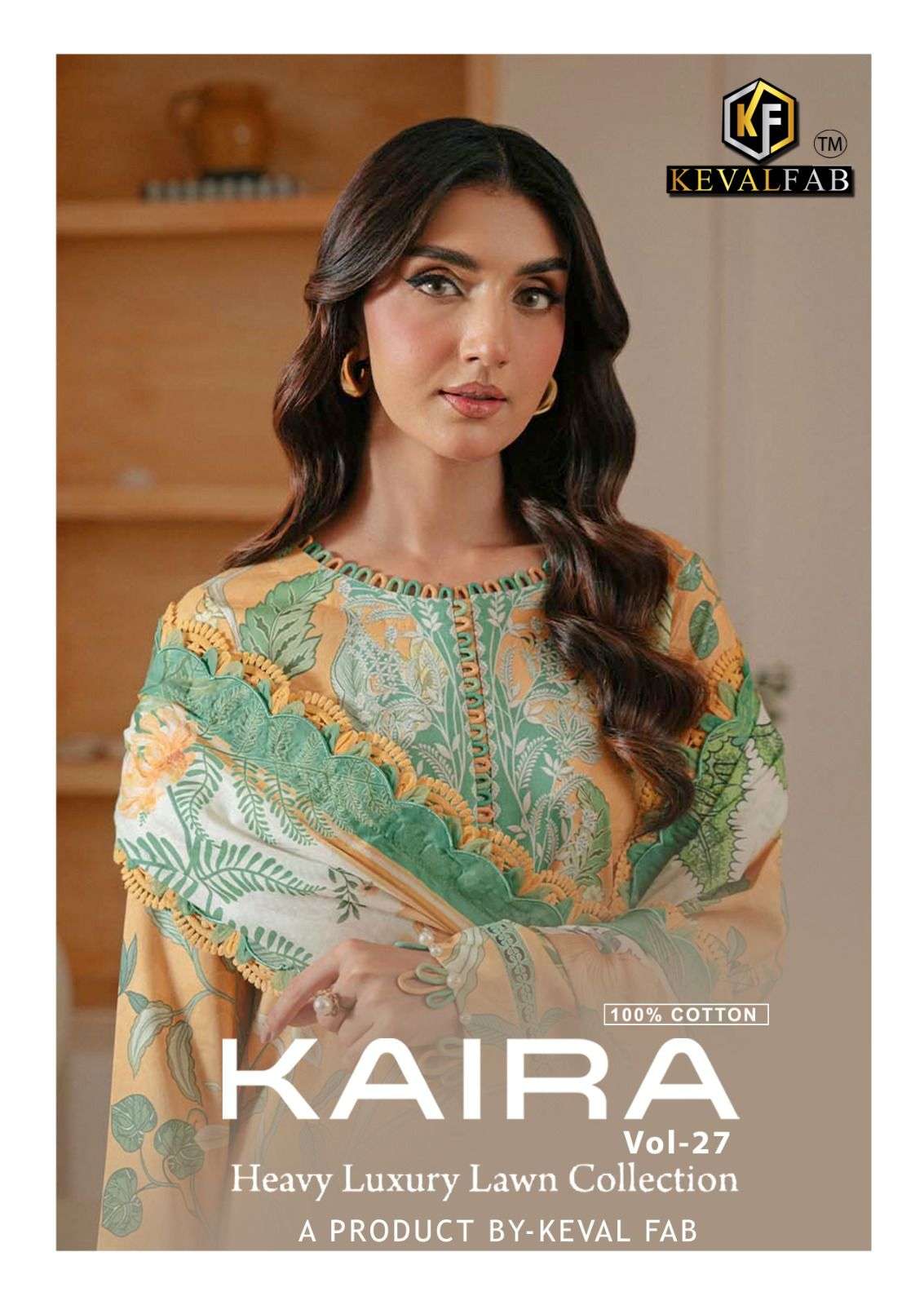 KEVAL FAB KAIRA VOL 27 LAWN COTTON PRINTED SUIT COLLECTION WHOLESALE PRICE 