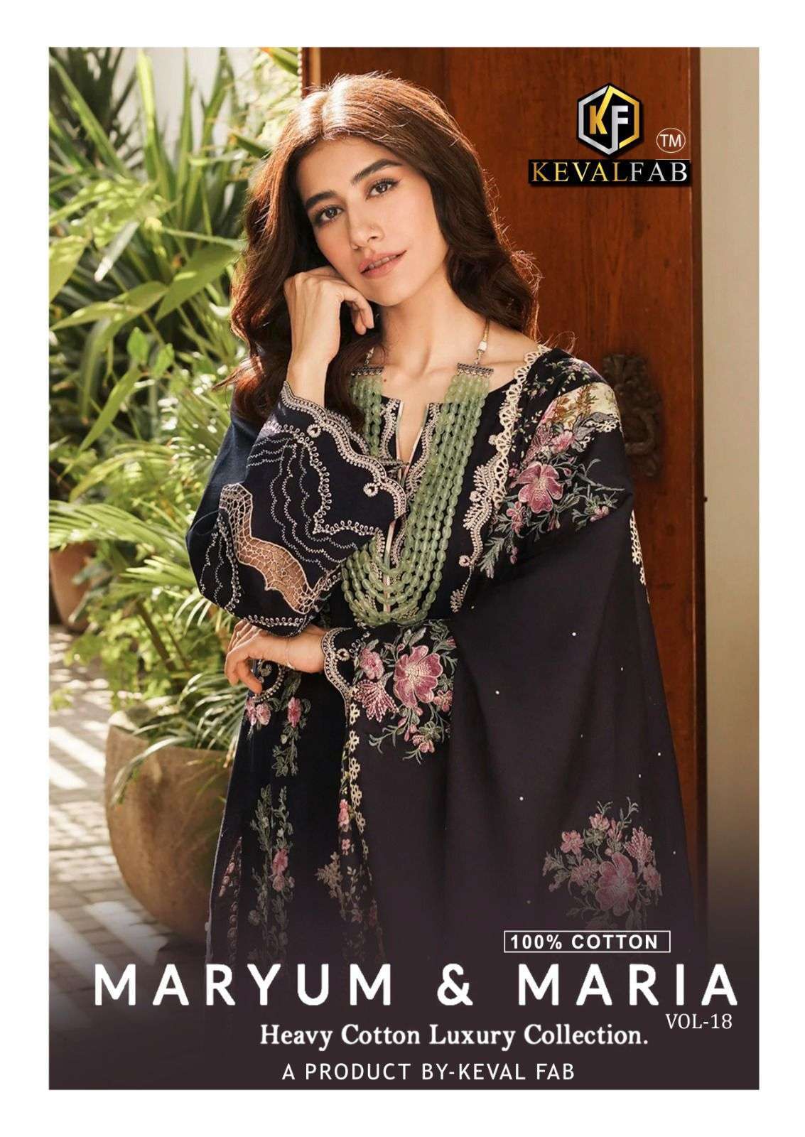 KEVAL FAB MARYUM AND MARIA VOL 18 LAWN COTTON PRINTED READYMADE SUIT WHOLESALER 2025