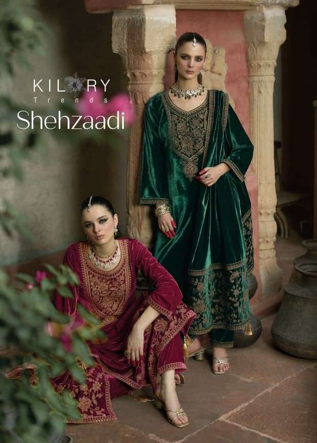 KILORY TRENDZ SHEHZAADI PURE VELVET SUIT COLLECTION BEST RATE DEALER 
