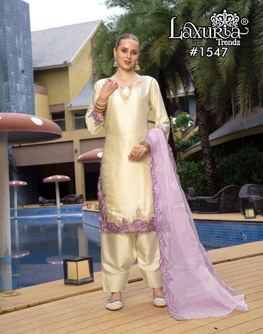 LAXURIA TRENDZ 1547 SATIN DESIGNER READYMADE PAKISTANI KURTI WHOLESALER 
