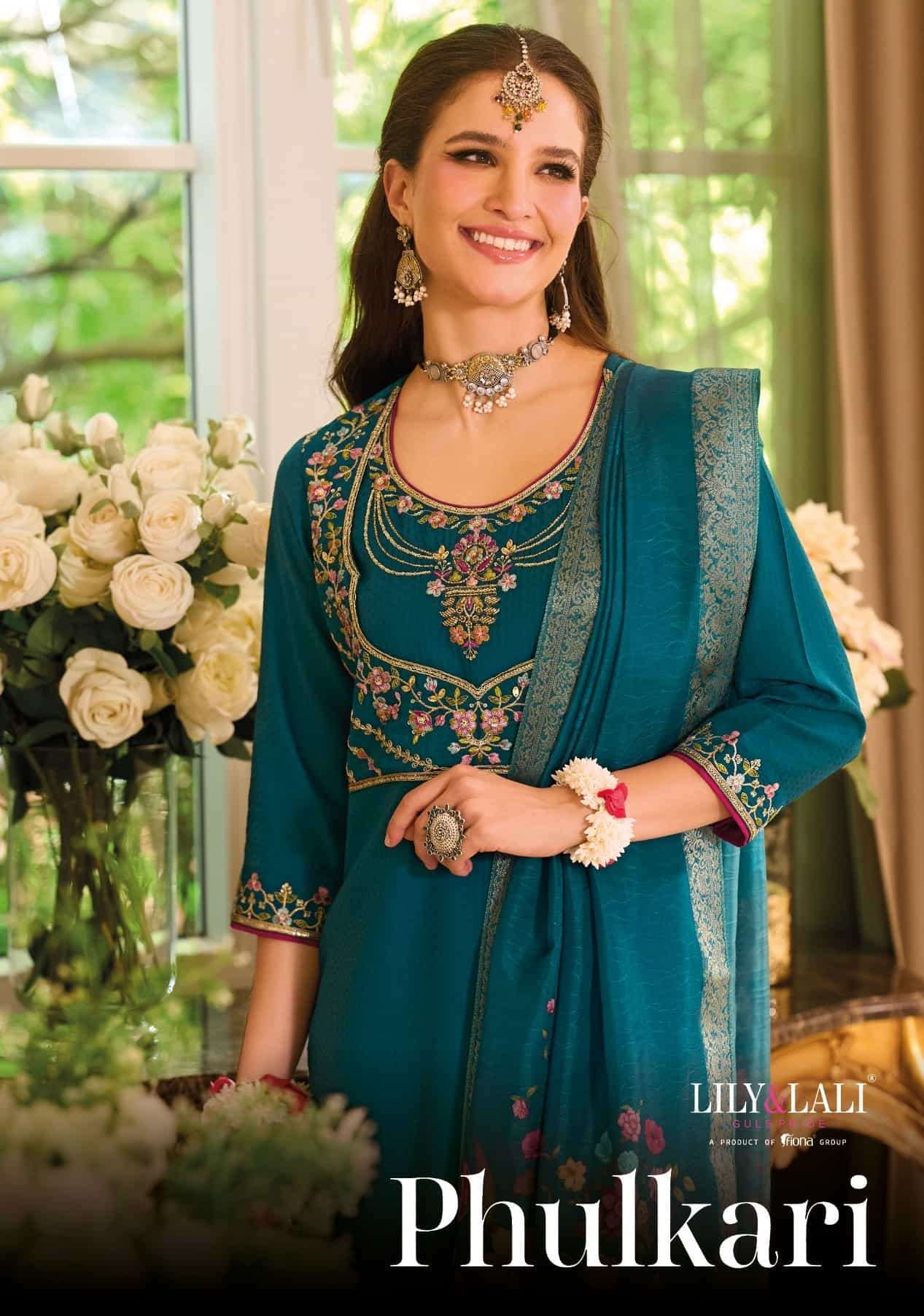 LILY AND LALI PHULKARI DESIGNER 3 PIECE SUIT CATALOG WHOLESALER 