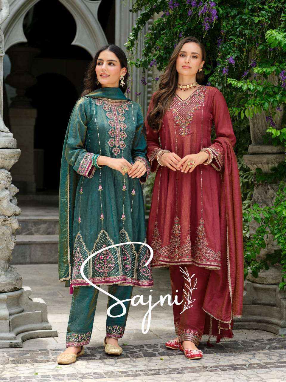 LILY AND LALI SAJNI FANCY KALI PATTERN READYMADE DESIGNER 3 PCS SET WHOLESALER 