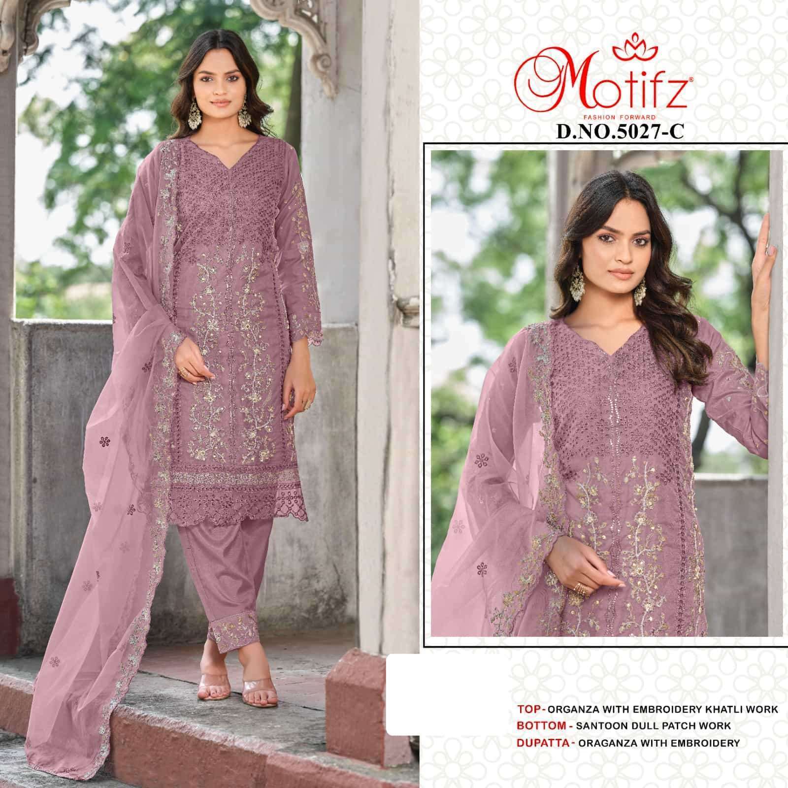 MOTIFZ D 5027 COLOURS DESIGNER PAKISTANI EMBRODERY SUIT WHOLESALER 