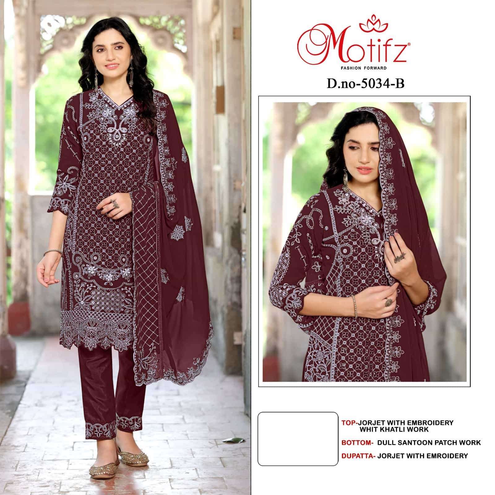 MOTIFZ D 5034 COLOURS PAKISTANI CHIFFON SUIT WHOLESALER 2025