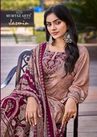 MUMTAZ ARTS JASMIN PURE JAM SATIN SUIT CATALOG WHOLESALER 