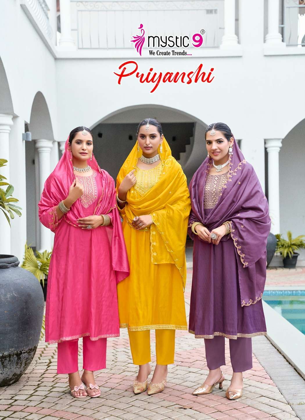 MYSTIC 9 PRIYANSHI VOL 1 PREMIUM DESIGNER KURTI WHOLESALER IN SURAT 