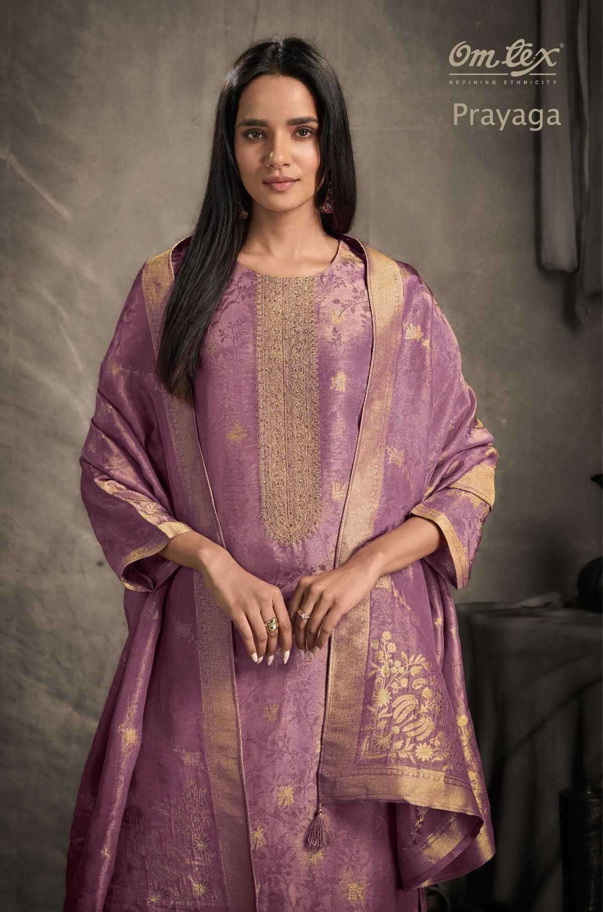 OMTEX PRAYAGA 8341 JACQUARD SILK DESIGNER SALWER KAMEEZ SUIT WHOLESALER 2025