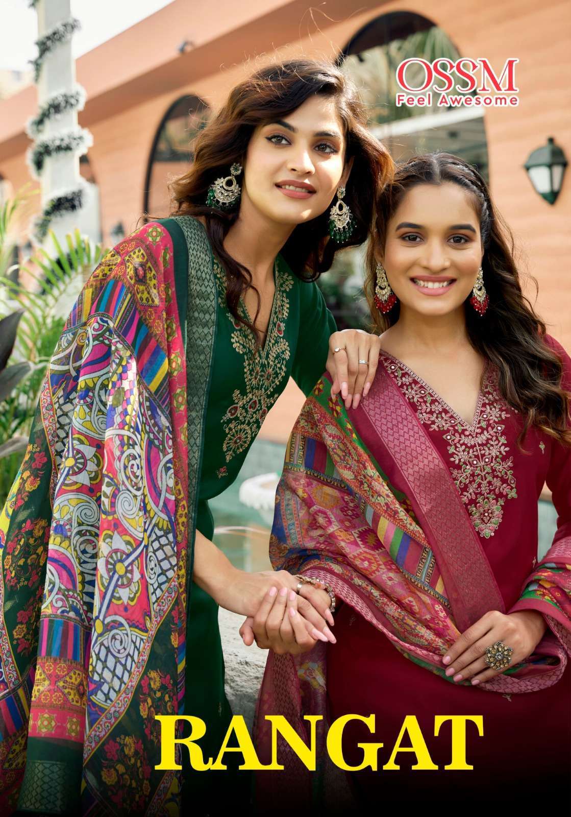 OSSM RANGAT FANCY READYMADE 3 PIECE SET WHOLESALER IN SURAT 2025