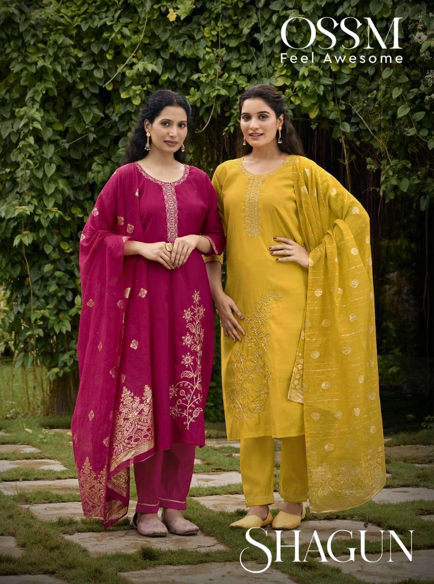 OSSM SHAGUN FESTIVE WEAR READYMADE 3 PIECE SET COLLECTION BEST RATE DEALER 