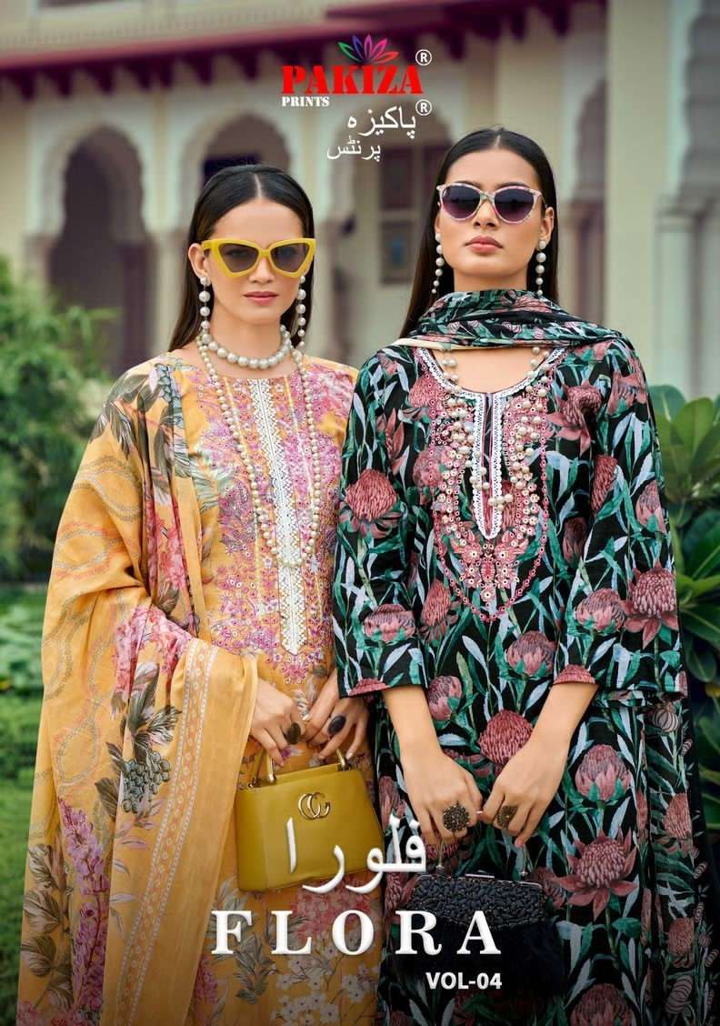 PAKIZA PRINTS FLORA VOL 4 KASHMIRI LAWN SUIT WHOLESALER BEST RATE DEALER 